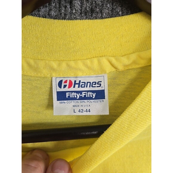 Vtg 90s Hanes Fifty-Fifty Campbell California Single Stitch T-shirt L Methodist - Picture 3 of 8